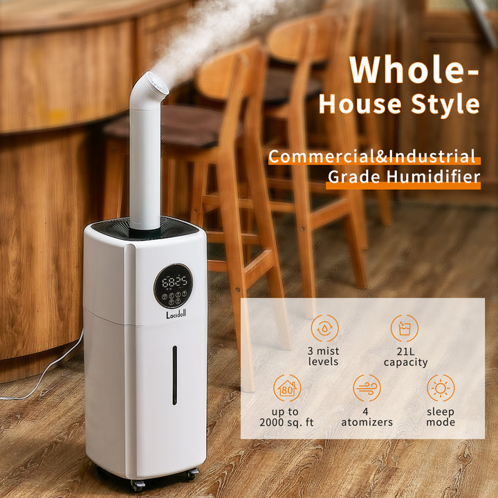 [BH-J001]LACIDOLL Humidifiers for Large Room Whole House Humidifier for Home 2000 sq.ft, 5.5Gal Cool Mist Top Fill Humidifier Floor Humidifier 21L 2000ML/H Dual 360° Nozzles 3 Speed