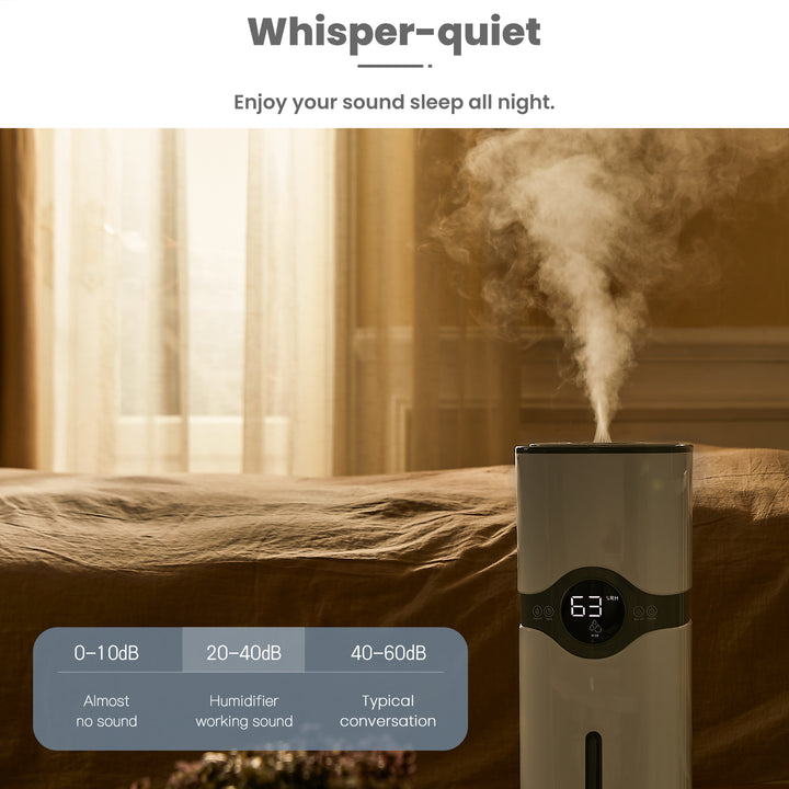 [BH-045]Ultrasonic Humidifiers for Bedroom, Large Room, Home, Top Fill Humidifiers Quiet, Cool Mist Humidifiers of Large Tank Capacity (9L/2.3Gal) for 36 Hours Humidification, 300mL/H Max Mist Output